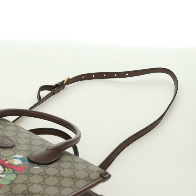 【日本直送】GUCCI GG Supreme 唐老鴨手提包 PVC 兩用 米色 金色 648134 正品 161733SAM-14