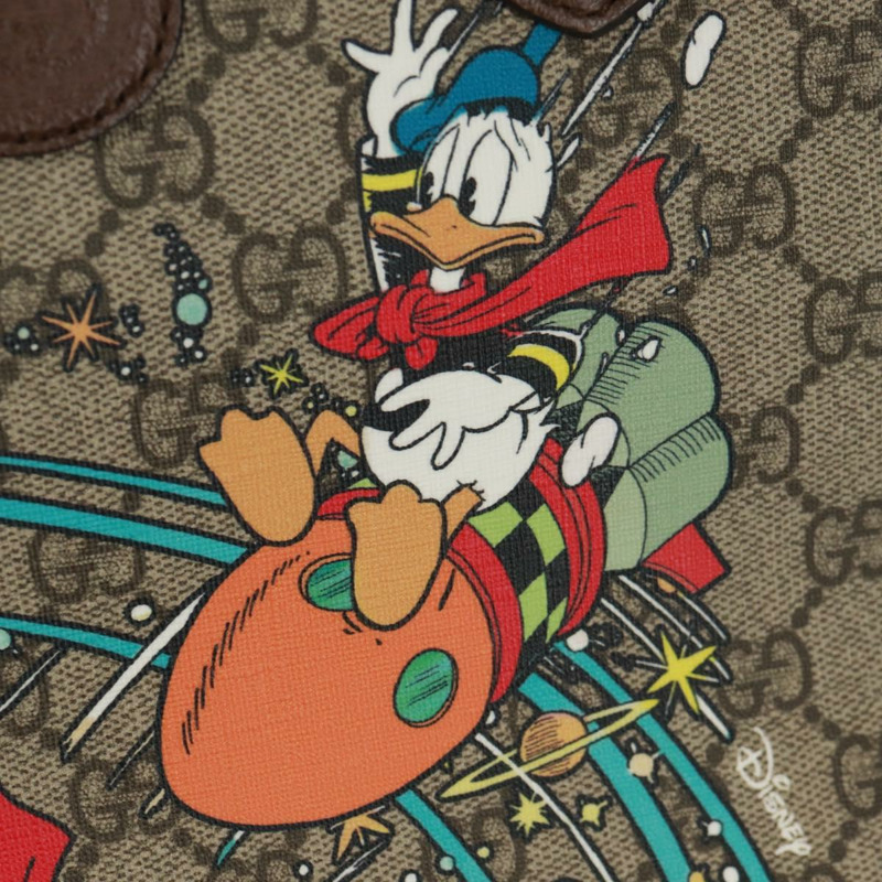 【日本直送】GUCCI GG Supreme 唐老鴨手提包 PVC 兩用 米色 金色 648134 正品 161733SAM-18