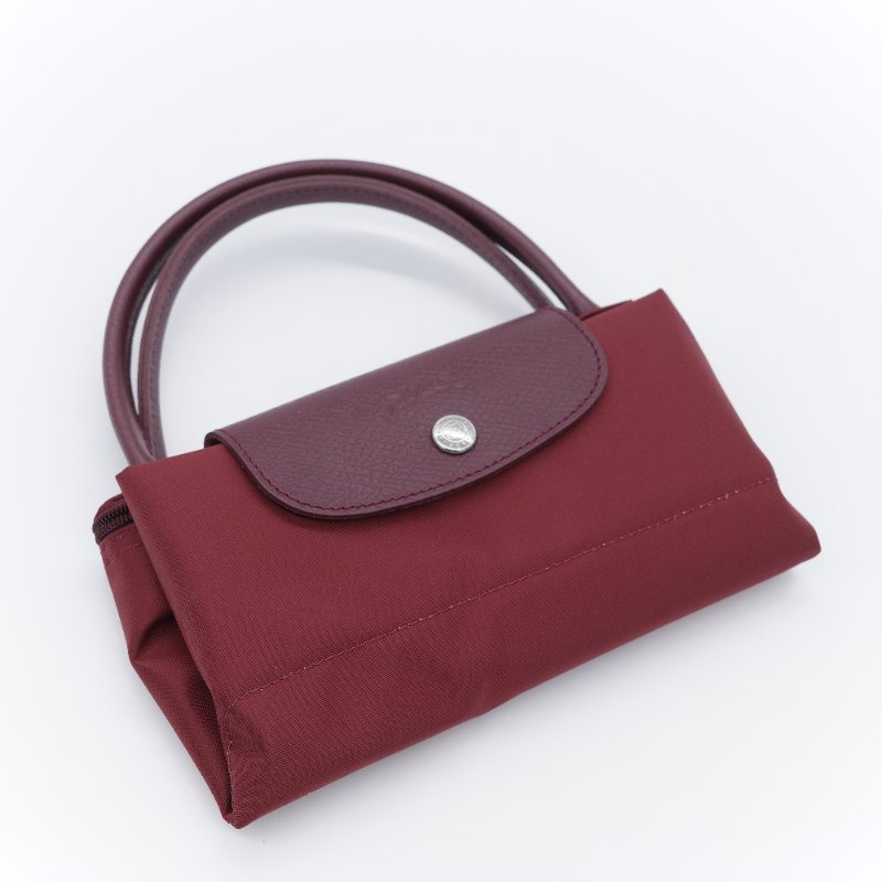 Longchamp 瓏驤  Le Pliage Green S 經典石榴紅 再生纖維 帆布 短把手提包-1