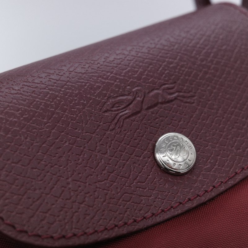 Longchamp 瓏驤  Le Pliage Green S 經典石榴紅 再生纖維 帆布 短把手提包-10