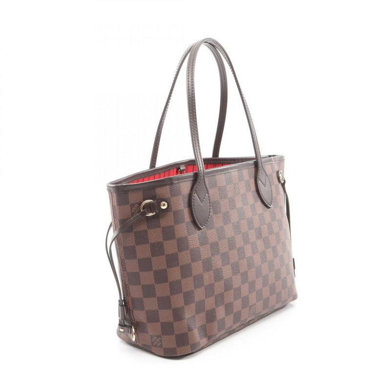 路易威登 Neverfull PM 手提包 N41359 Damier 帆布 Ebene 皮革 二手-1