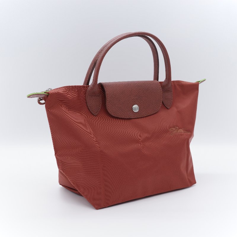 Longchamp 瓏驤  Le Pliage Green S磚紅色 再生帆布 托特包-1