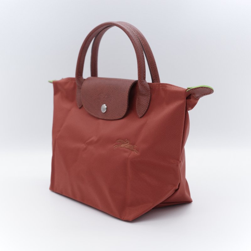 Longchamp 瓏驤  Le Pliage Green S磚紅色 再生帆布 托特包-2