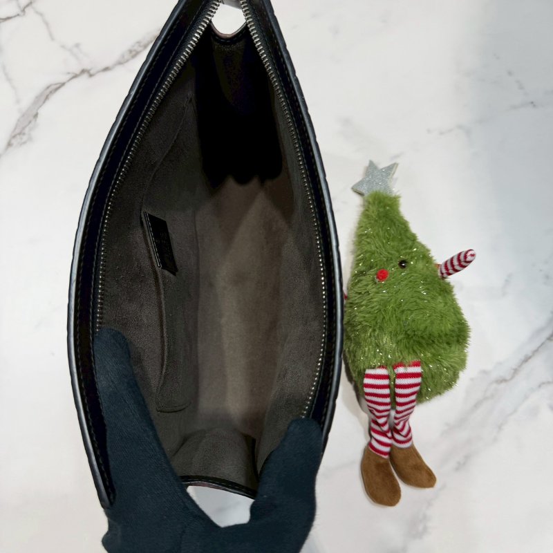 GUCCI Supreme 紅綠織皮革手拿包-4