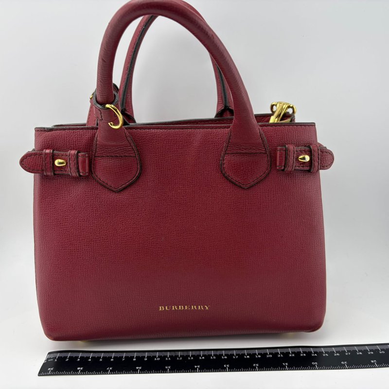 Burberry 粒面皮革手提托特包-0