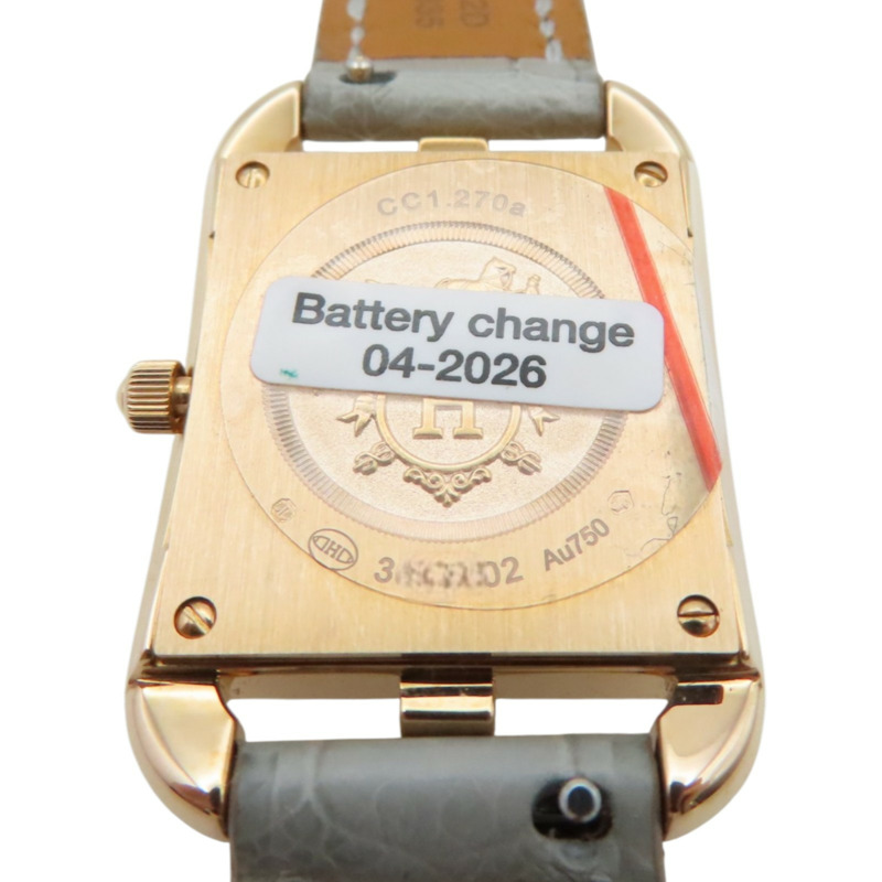 母貝錶盤 皮帶 18K玫瑰金 8PD鑽石 Cape Cod 腕錶【HERMES 愛馬仕】 CC1.270-6