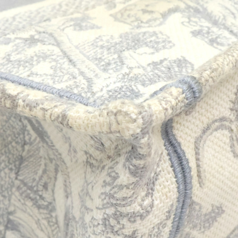 米白色 緹花帆布 book tote M 肩背包 泛黄【Dior 迪奧】 M1296ZTDT-11