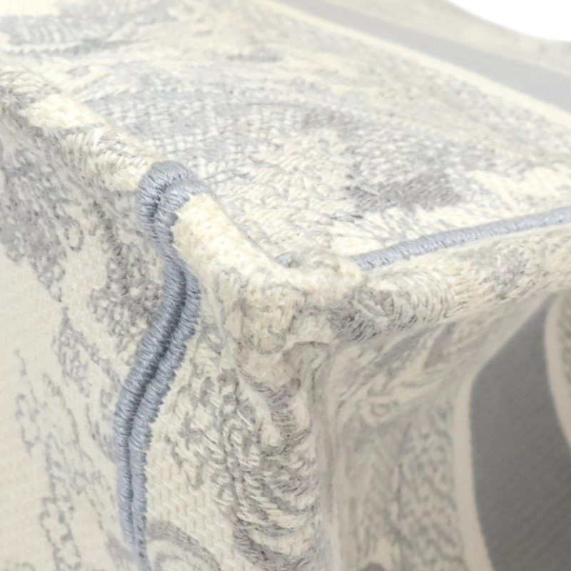 米白色 緹花帆布 book tote M 肩背包 泛黄【Dior 迪奧】 M1296ZTDT-12