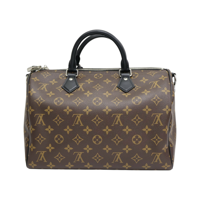 棕色 原花 PVC塗層帆布 Speedy Soft 30 Dark 兩用包【LOUIS VUITTON LV 路易威登】 M12243-1