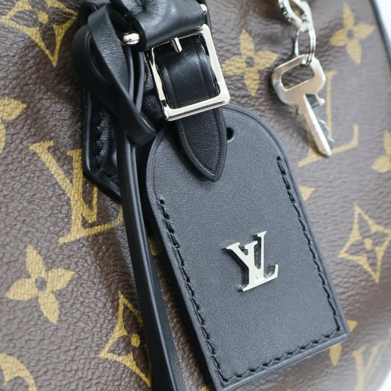 棕色 原花 PVC塗層帆布 Speedy Soft 30 Dark 兩用包【LOUIS VUITTON LV 路易威登】 M12243-16