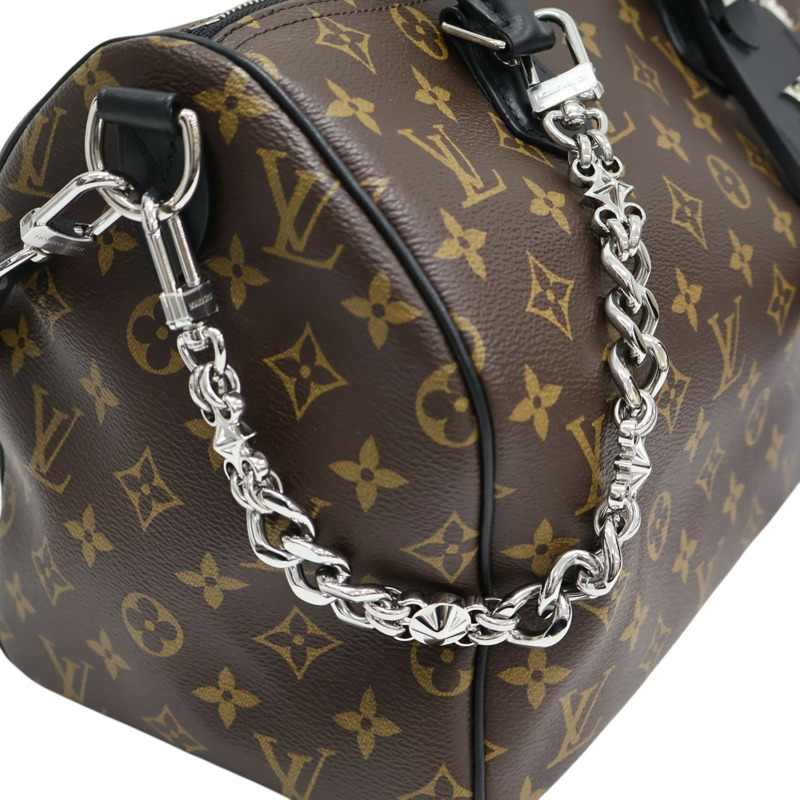 棕色 原花 PVC塗層帆布 Speedy Soft 30 Dark 兩用包【LOUIS VUITTON LV 路易威登】 M12243-18