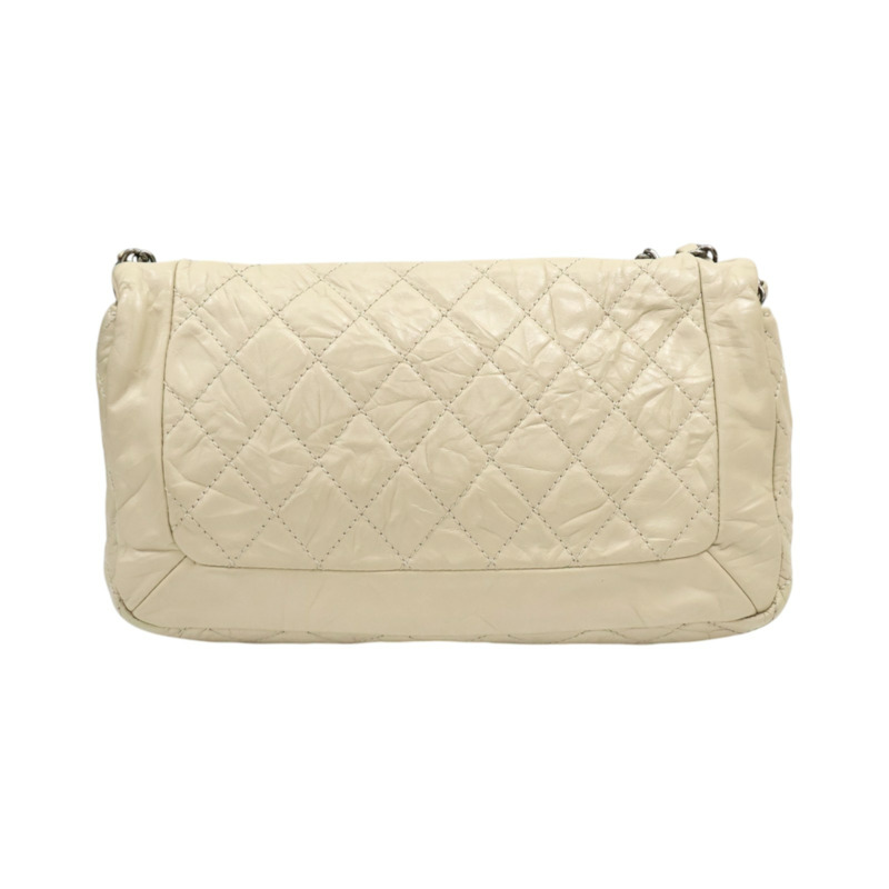 米色 牛皮 Matelasse 復古鏈 斜背包 肩背包 銀扣【CHANEL 香奈兒】-1