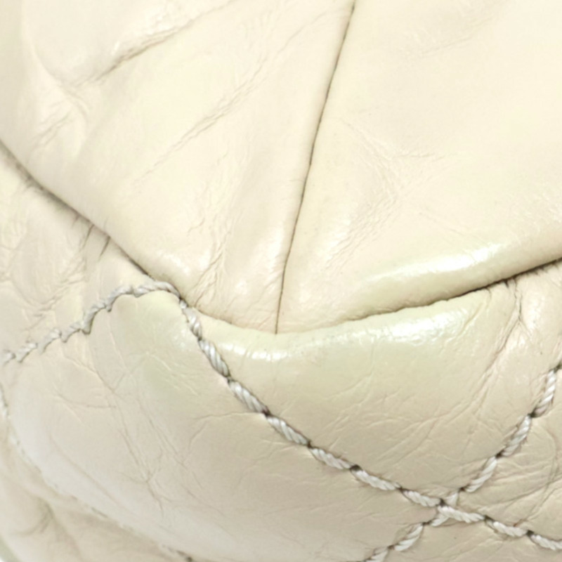 米色 牛皮 Matelasse 復古鏈 斜背包 肩背包 銀扣【CHANEL 香奈兒】-13