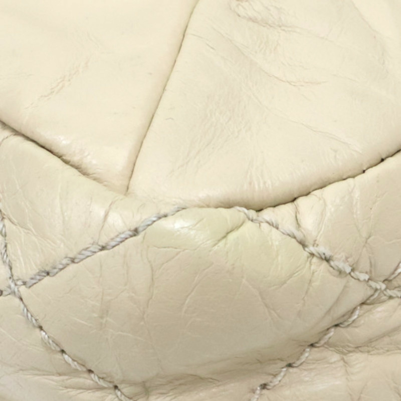 米色 牛皮 Matelasse 復古鏈 斜背包 肩背包 銀扣【CHANEL 香奈兒】-14