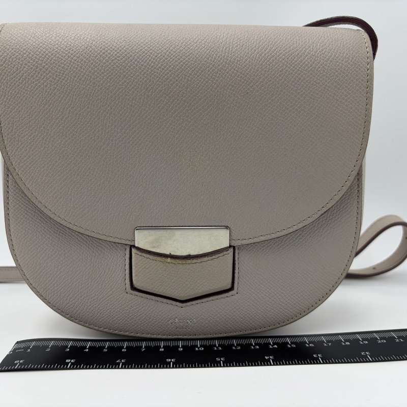 Celine Trotteur 粒面皮革馬鞍包-5