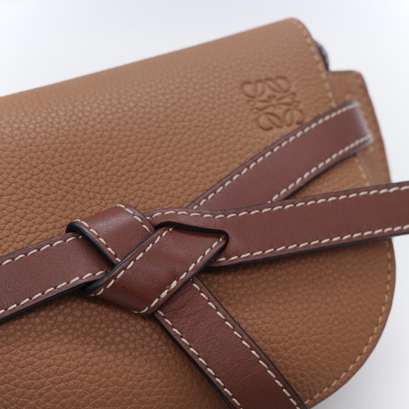 Loewe 羅威 Mini Gate 經典焦糖棕 迷你小牛皮 肩背包-7