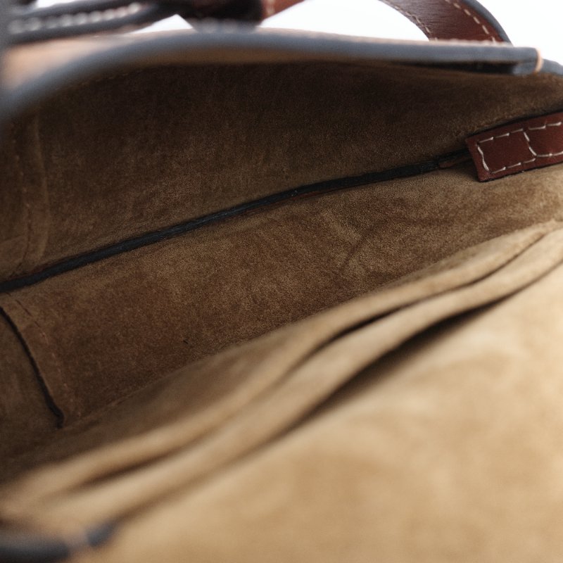 Loewe 羅威 Mini Gate 經典焦糖棕 迷你小牛皮 肩背包-9