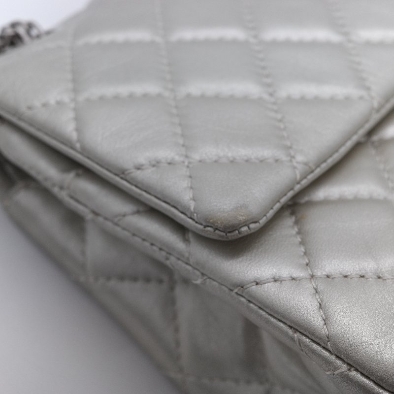 Chanel 香奈兒  2.55 Reissue 銀色金屬感 羊皮 肩背包 斜背包 翻蓋包-9