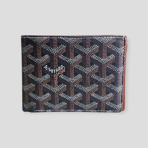 Goyard Victoire 經典黑棕八卡短夾