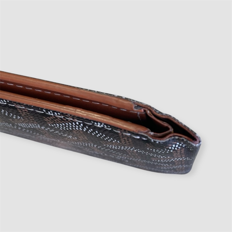 Goyard Victoire 經典黑棕八卡短夾-9