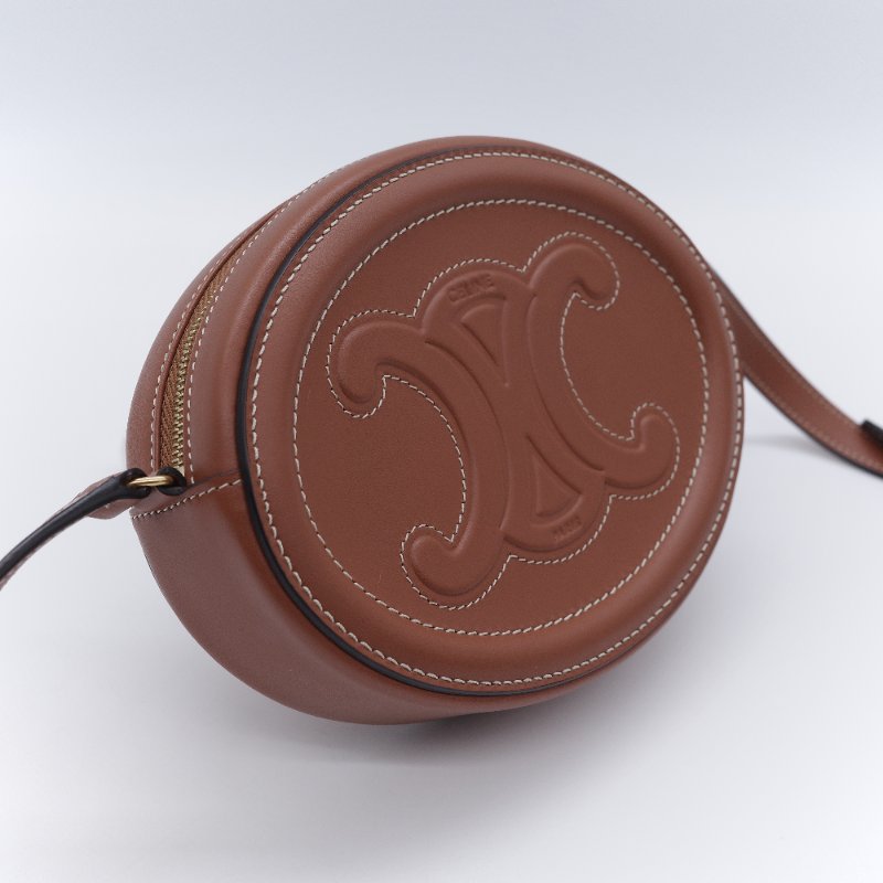 Celine 思琳 Cuir Triomphe Oval Bag 焦糖棕色 平滑小牛皮 肩背包 橢圓包-2