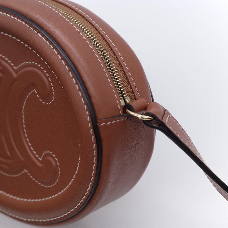 Celine 思琳 Cuir Triomphe Oval Bag 焦糖棕色 平滑小牛皮 肩背包 橢圓包-9