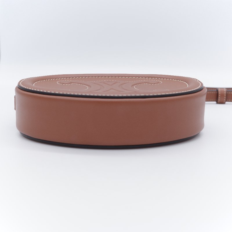 Celine 思琳 Cuir Triomphe Oval Bag 焦糖棕色 平滑小牛皮 肩背包 橢圓包-12