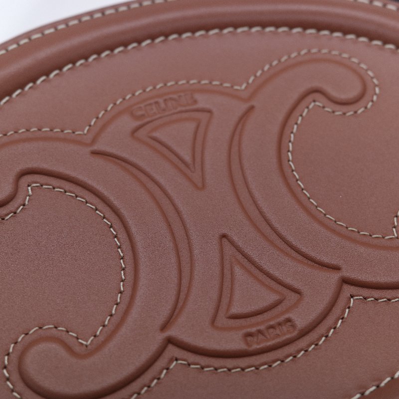 Celine 思琳 Cuir Triomphe Oval Bag 焦糖棕色 平滑小牛皮 肩背包 橢圓包-13