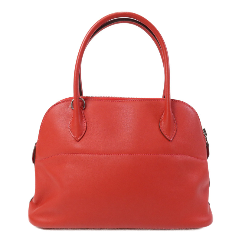 HERMES Swift皮革Bolide 27銀扣手挽肩背兩用袋Rouge Tomate-1