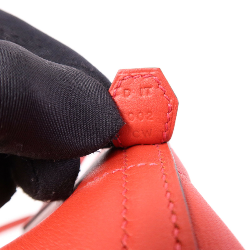 HERMES Swift皮革Bolide 27銀扣手挽肩背兩用袋Rouge Tomate-6