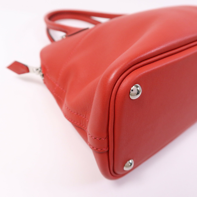 HERMES Swift皮革Bolide 27銀扣手挽肩背兩用袋Rouge Tomate-11