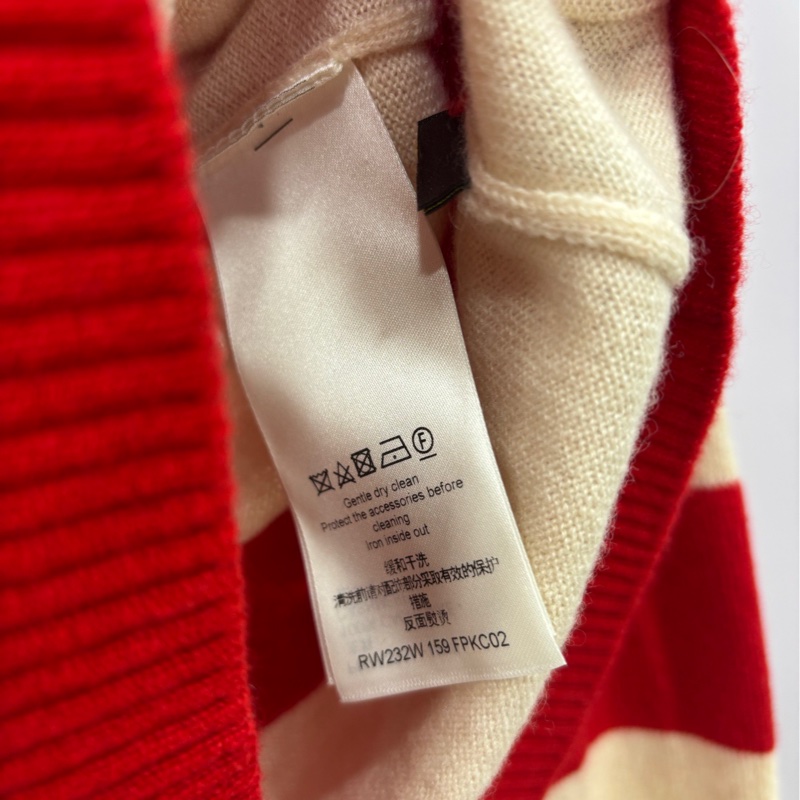 Louis vuitton/路易威登 Lv 女條紋針織衫 山羊絨 毛衣 開襟衫 外套 全新帶吊牌 S 碼-4