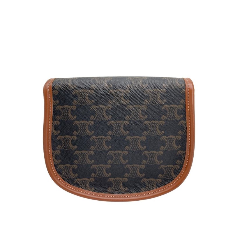 Celine 展示品 Besace Triomphe帆布迷你斜背包(黃褐色)-2