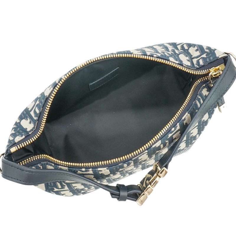 Dior 展示品 Travel Nomad Oblique 緹花布中型手拿包(藍)-5
