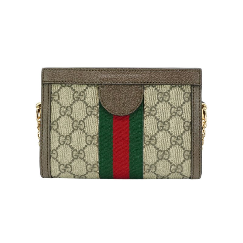 Gucci Ophidia GG帆布印花皮革飾邊磁釦手拿/斜背包-小(602676-烏木)-2