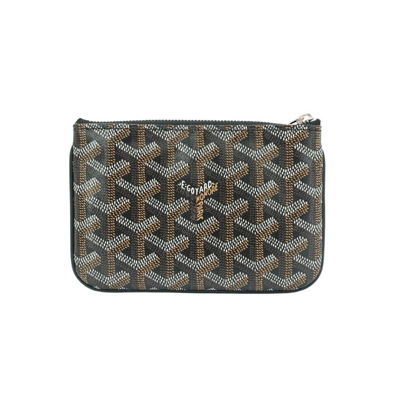 Goyard Senat Mini Pouch 帆布一字拉鍊零錢包(黑)-2