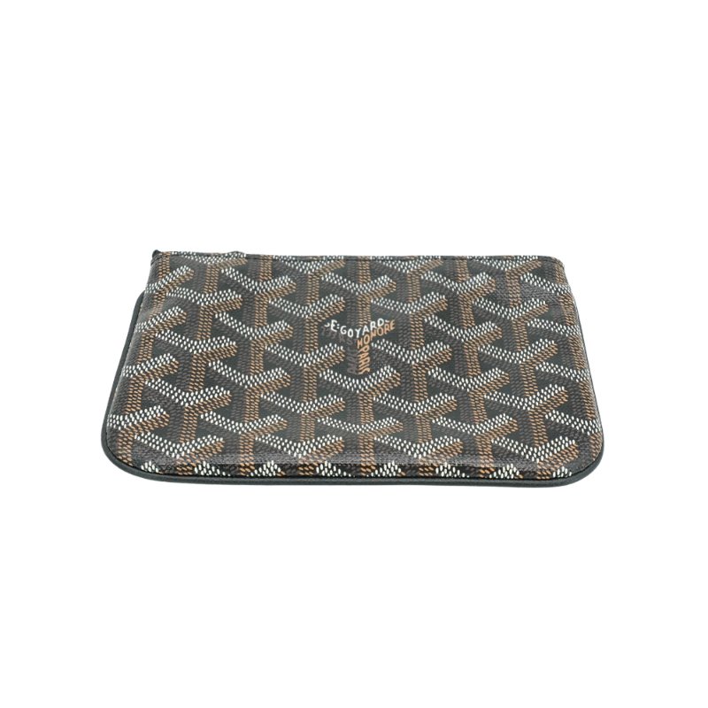 Goyard Senat Mini Pouch 帆布一字拉鍊零錢包(黑)-3