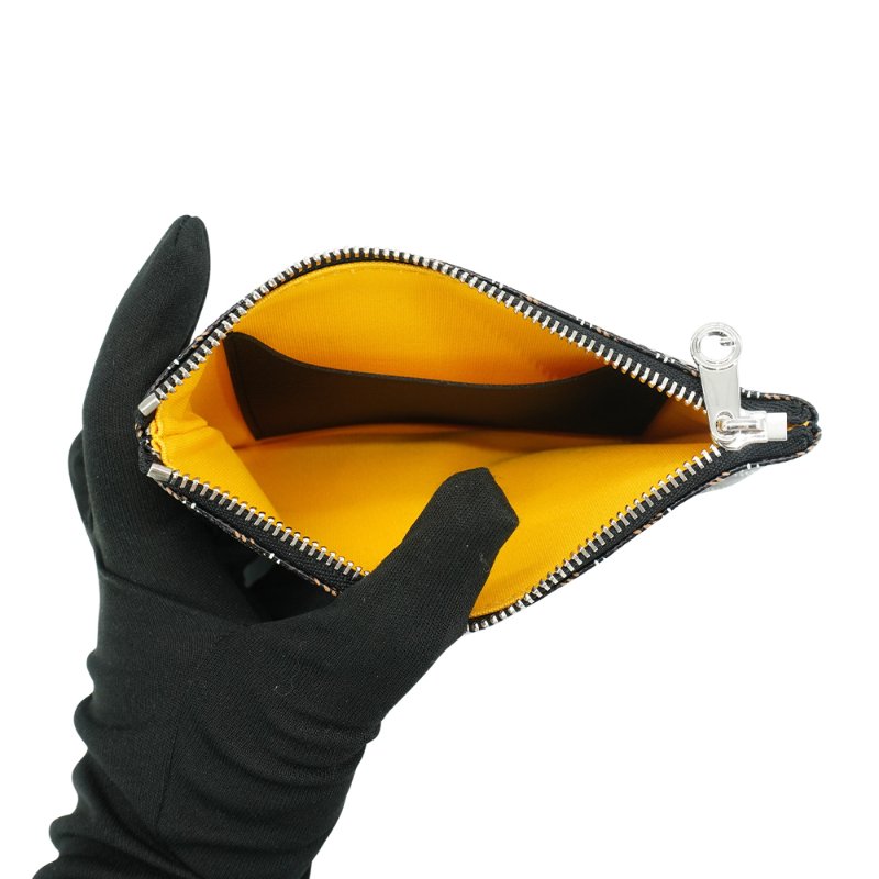 Goyard Senat Mini Pouch 帆布一字拉鍊零錢包(黑)-4