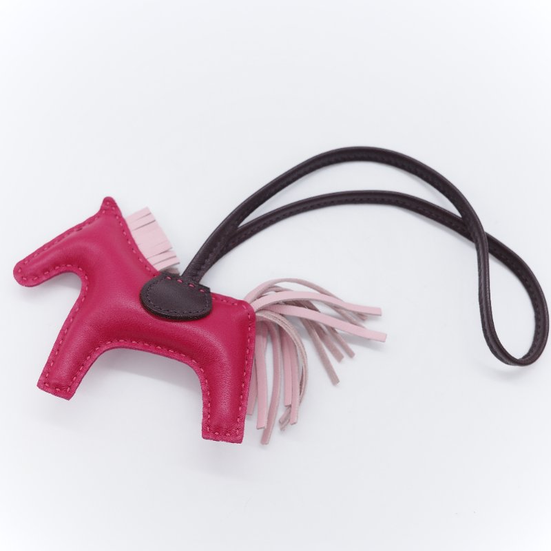 Hermes 愛馬仕 Rodeo PM  玫瑰紅 烏木 小羊皮 飛馬吊飾-2