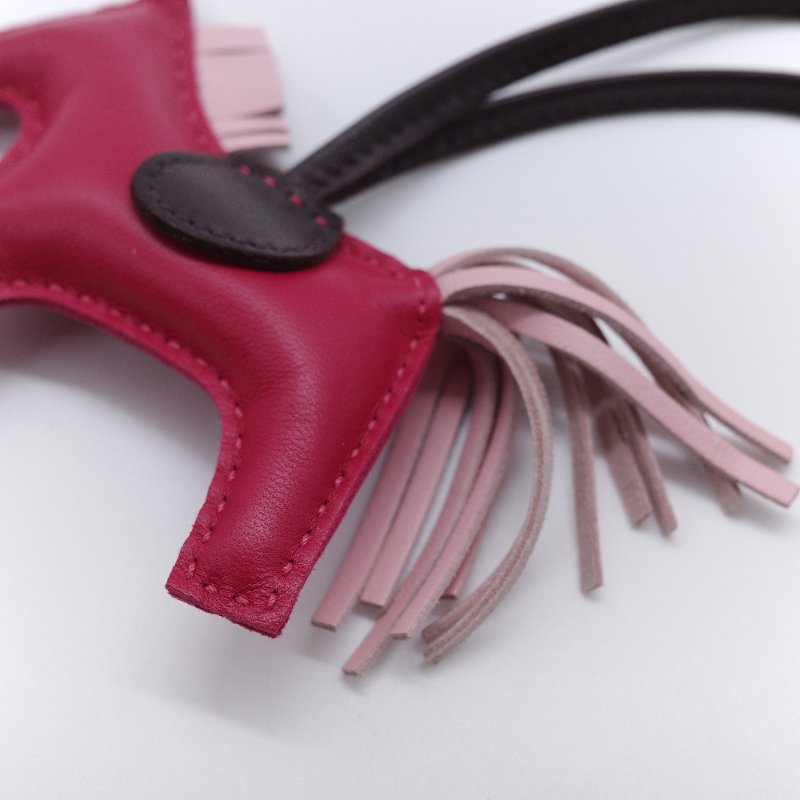 Hermes 愛馬仕 Rodeo PM  玫瑰紅 烏木 小羊皮 飛馬吊飾-3