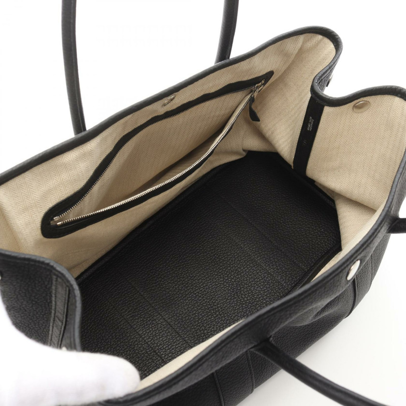 愛馬仕 Garden Party PM 手提包 Negonda 皮革 黑色 二手 女士 M SHW-2