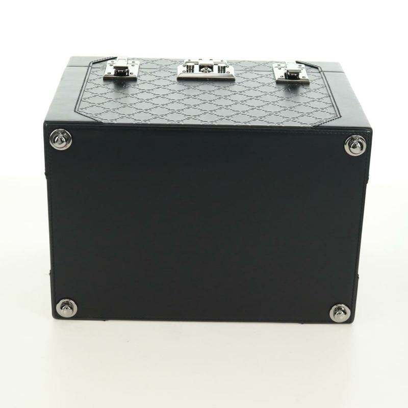 【日本直送】GUCCI GG帆布Guccissima化妝盒，皮革黑色銀色，正品編號171671SAM-5