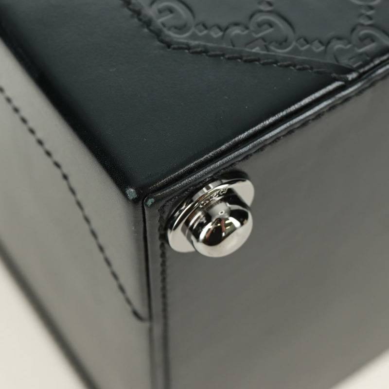 【日本直送】GUCCI GG帆布Guccissima化妝盒，皮革黑色銀色，正品編號171671SAM-6