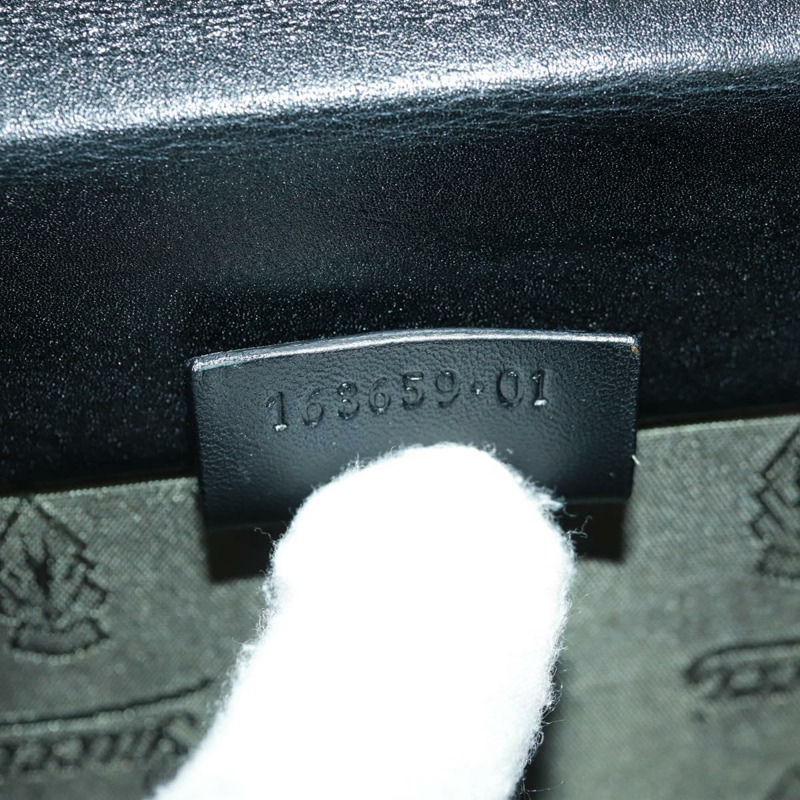 【日本直送】GUCCI GG帆布Guccissima化妝盒，皮革黑色銀色，正品編號171671SAM-10