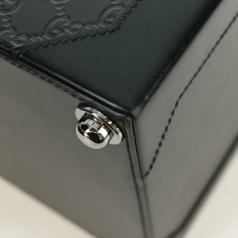 【日本直送】GUCCI GG帆布Guccissima化妝盒，皮革黑色銀色，正品編號171671SAM-13