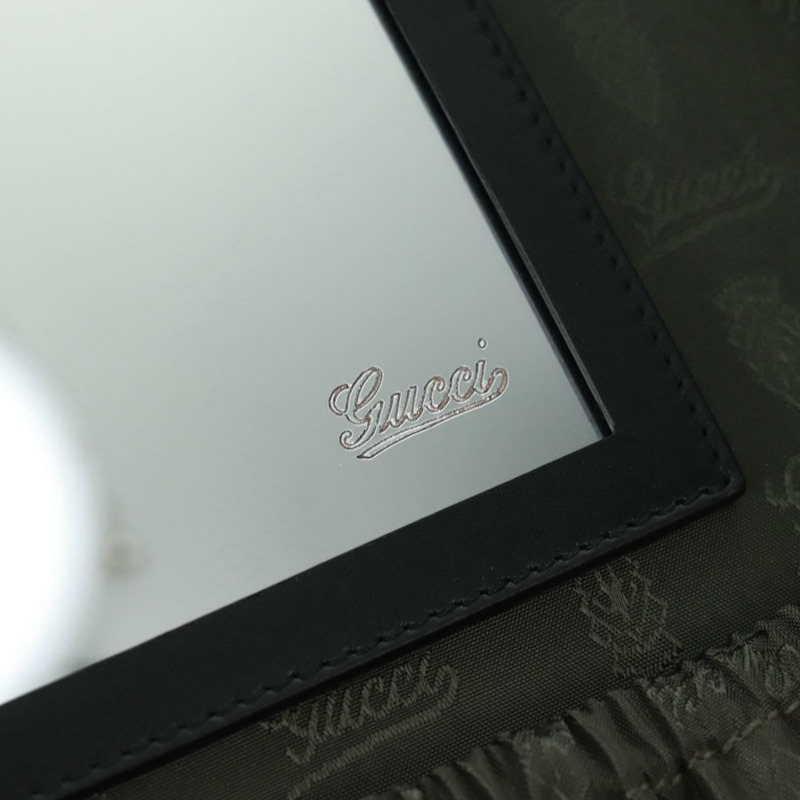 【日本直送】GUCCI GG帆布Guccissima化妝盒，皮革黑色銀色，正品編號171671SAM-19