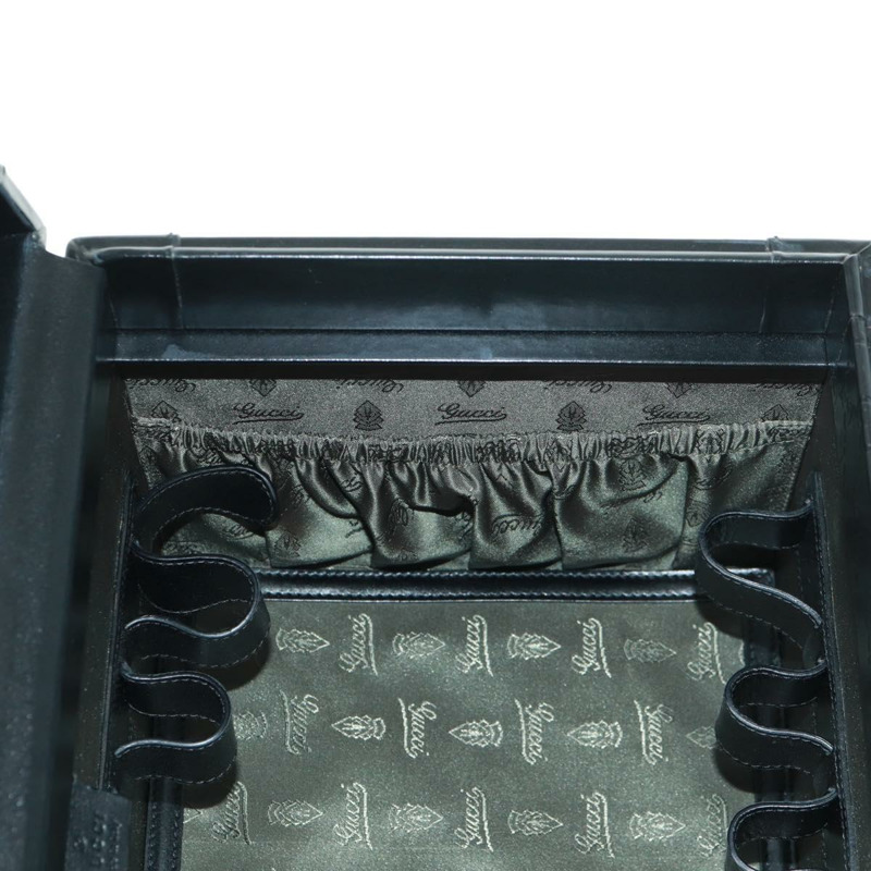 【日本直送】GUCCI GG帆布Guccissima化妝盒，皮革黑色銀色，正品編號171671SAM-23