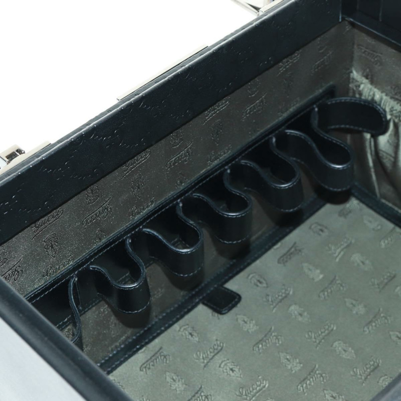 【日本直送】GUCCI GG帆布Guccissima化妝盒，皮革黑色銀色，正品編號171671SAM-25