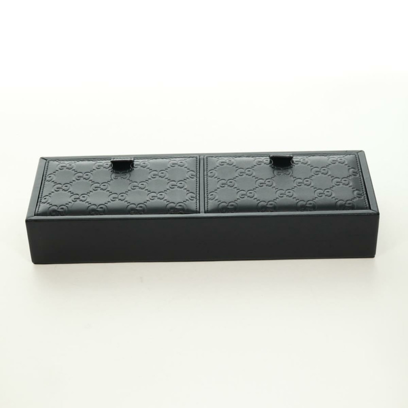 【日本直送】GUCCI GG帆布Guccissima化妝盒，皮革黑色銀色，正品編號171671SAM-28