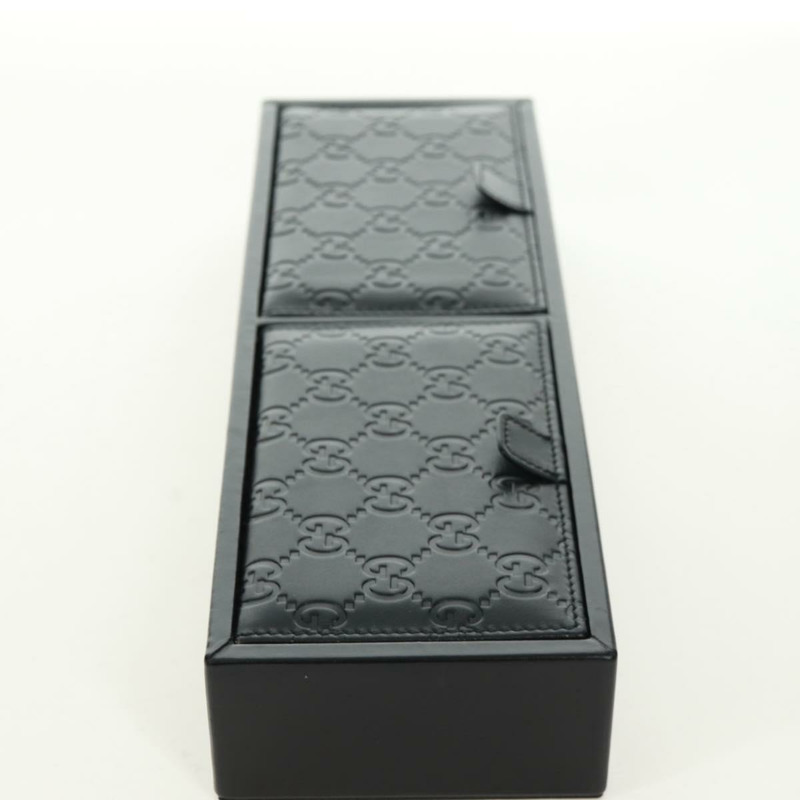 【日本直送】GUCCI GG帆布Guccissima化妝盒，皮革黑色銀色，正品編號171671SAM-30